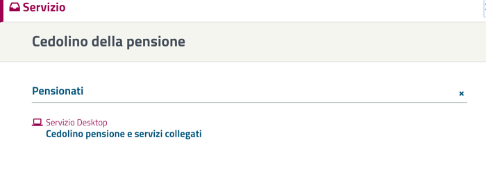cedolino della pensione