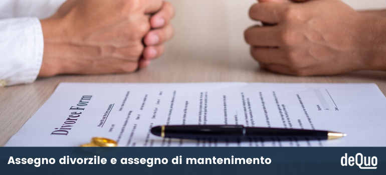 assegno divorzile e assegno di mantenimento